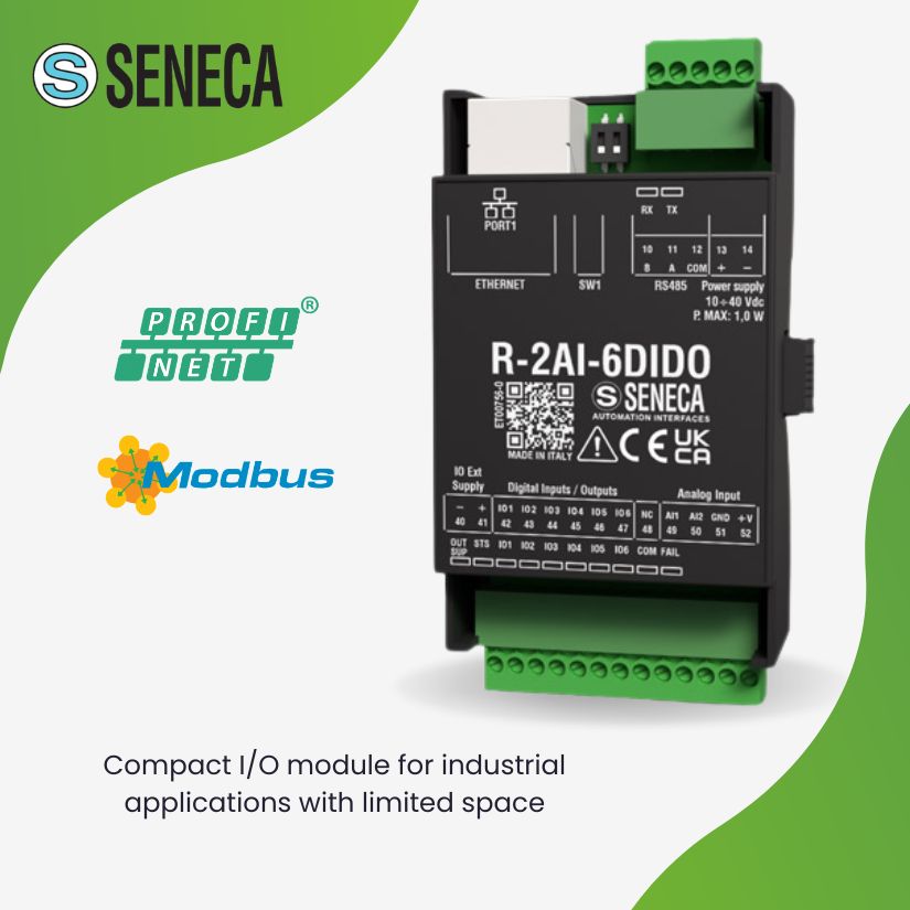 SENECA R-2AI-6DIDO kombinētie moduļi maksimālai telpas ekonomijai