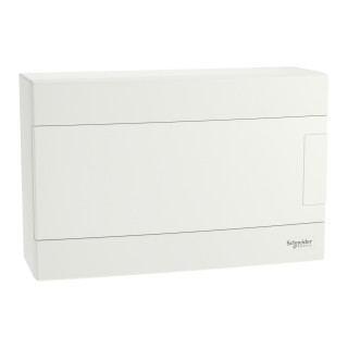 Modulaarne korpus, Easy9 EU, pind, 1x12 moodulit, 2 maandus/neutraali klemmi, valge uks
