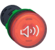 Annunciator, Harmony XB5, Illuminated buzzer, plastic, red, 22mm, continuous or intermittent tone, 24V AC DC main