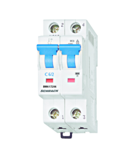 Автоматический выключатель (MCB) C, 4A, 2-полюсный, 6 кА, Schrack Teknik, BM617204ME main