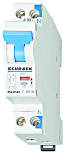 Automātslēdzis C10/1+N, 1MW, 4,5kA, Schrack Teknik, BS417510-- main