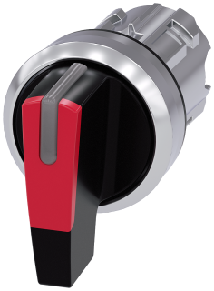 Toggle switch, illuminable, 22 mm, round, metal, high gloss, red, 3SU1052-2CL20-0AA0, Siemens main