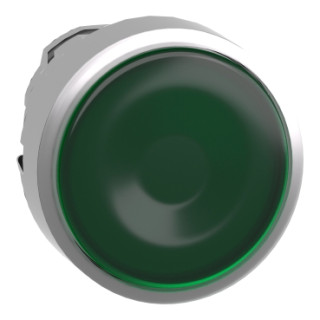 Uzgalis apgaismotai spiedpogai, Harmony XB4, metāls, zaļš , 22mm, universāla LED, ievietošanas leģendai main