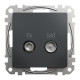 TV/SAT socket, Sedna Design & Elements, male IEC, female IEC, intermediate, 10dB, PRO, anthracite alt_view_2