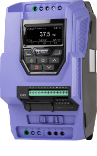 Variable frequency drive, Optidrive P2, 5.5 KW, 3 PH in, 3 PH out, 14A, 380-480V, EMC Filter, Brake Chopper, TFT Display, IP20, Invertek Drives, ODP-2-34055-3KF42-MN main