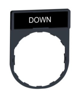Legend holder, Harmony XB4, 30 x 40mm, plastic, 8 x 27mm legend, white marked DOWN main