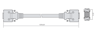 Fatek M series Accessory, I/O bus extension module connectio cable 20 pin, 120cm main
