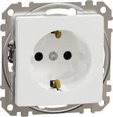 Socket-outlet, Sedna Design & Elements, 16A, 250V, side earth with, shutter, white main