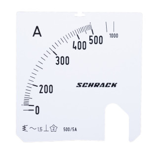Scale Plate, 72x72mm, 500/1000/5A AC, MGS57500-A Schrack Technik