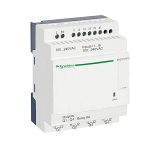 compact smart relay, Zelio Logic SR2 SR3, 10 IO, 100 to 240V AC, no clock, no display main