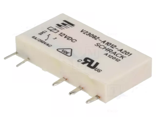 Relejs: elektromagnētiskais; SPDT; U spole: 12 VDC; I kontakti maks.: 6 A; SNR main