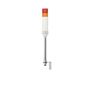 Monolithic precabled tower light, Harmony XVC, plastic, red orange, 40mm, tube mounting, steady or flashing, buzzer, IP23, 24V AC DC