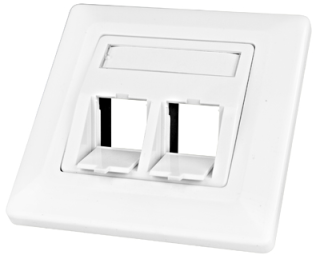Outlet empty 2 modules(SFA)(SFB), 80x80mm, angled, RAL9010