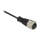 Pre wired connectors XZ, straight female, 1/2"20 UNF, 3 pins, cable PUR 5 m, XZCP1865L5 main