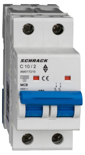 Miniature Circuit Breaker (MCB) AMPARO 10kA, C 10A, 2-pole main