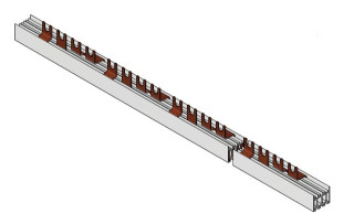 Fork Busbar for Auxiliary c. 4-p., L1/L2/L3/N/AUX, 10mmý,1m, BSB00125 Schrack Technik