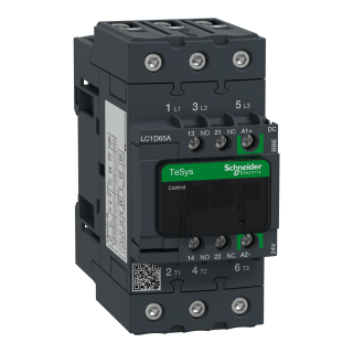Contactor, TeSys Deca Advanced, 3P(3NO), AC-3/3e, <=440V, 65A, 24VDC coil, EverLink BTR screws