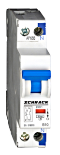 Automātslēdzis B10/1+N, 1MW, 6kA, Schrack Teknik, BS018510-- main