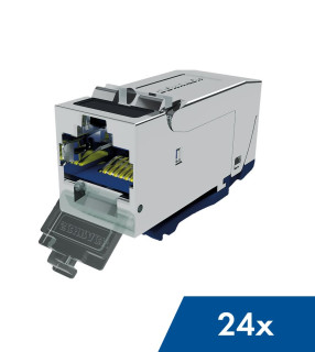 S-JACK Module RJ45 shielded, Cat.6a 10GB, 4PPoE 100W, SFB