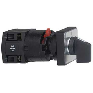 Complete cam switch, Harmony K1, K2, cam changeover switch, 16mm or 22mm, plastic, 2 poles, position 0, 60degrees, 10A, 30x30mm, marked 1 0 2 main