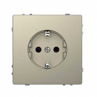 Розетка-розетка, Merten System Design, 2P + E, 16A, Schuko, жалюзи, безвинтовые клеммы, матовые, лакированные, сахара main