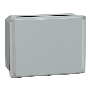 Metal industrial box - low plain cover - H206xW156xD83 - IP55 - grey RAL 7035 main