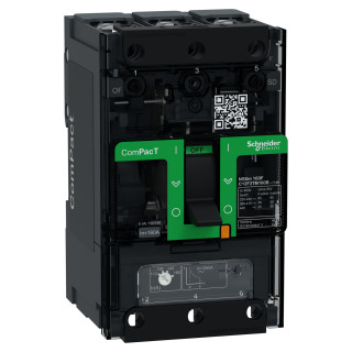 Circuit breaker, ComPacT NSXm 160F, 36kA/415VAC, 3 poles, TMD trip unit 160A, lugs/busbars main