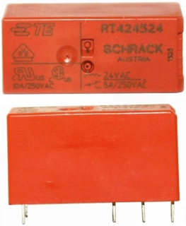 Relejs 2 C/O, 8A, 24VAC, RT, RT424524 Schrack Technik main