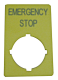 Emergency Stop label, 33x50mm main