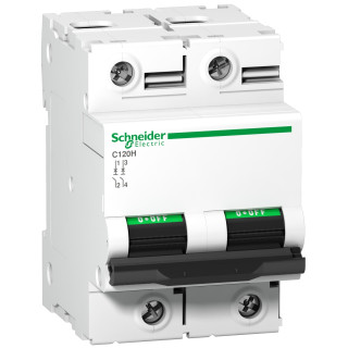 Automātslēdzis Acti9 C120H MCB 2P D 63A 15000A 415V, Schneider Electric, A9N18500 main