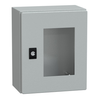 PanelSeT CRN tspt door w/o mount.plate. H300xW250xD150 IP66 IK10 RAL7035.. main