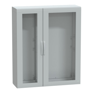Floor standing polyester enclosure, PanelSeT PLA, glazed door, completely sealed, 1500x1250x420mm, IP65, IK08 main