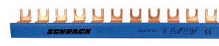 C-Busbar 1-pole, neutral conductor, 10mm², blue, 1m