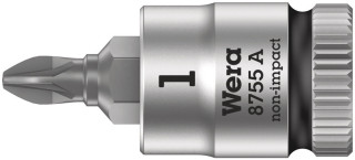 8755 A Pozidriv Zyklop bit socket, 1/4" drive, PZ 1 x 28 mm, 05003353001 Wera main