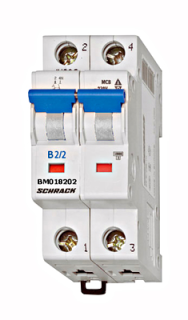 Circuit breaker (MCB) B, 2A, 2-pole, 40° C, 10kA, Schrack Teknik, BM018202ME main