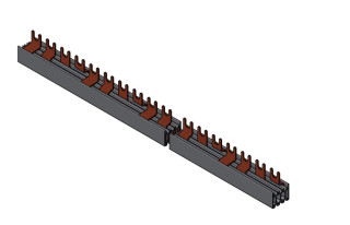 Busbar fork 4-pole, N/L1/L2/L3 (L1/L2/L3/N), 10mmý, 1m, BSB90125A Schrack Technik