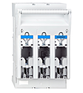 Kūstošo drošinātāju turētājsHRC-fuse-switch ARROW BLUE size1 3-pole M10, 60 mm-system main