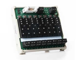 Mounting base for 8 SL-relays, screw terminals with test contacts main