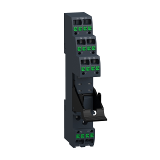Push in socket with clamp, Harmony Electromechanical Relays, for RSB1A160 RSB2A080 relays, 10A, push in terminals, separate contact
