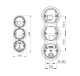 TLINE 3 HT 120/240V AC GY- BASE FOR TLINE -TRAFFIC LIGHT 120/240V AC WITH 3 MODULES, 69783 Sirena alt_view_2