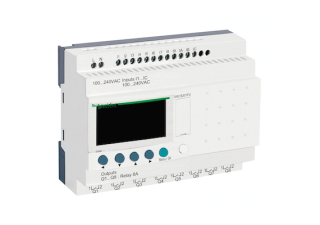 compact smart relay, Zelio Logic SR2 SR3, 20 IO, 100 to 240V AC, clock, display main