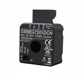 Strāvas pārveidotājs ar Halla efektu, 50A, 12, 3mm, 10…28VDC 0...10V, T201DCH Seneca main