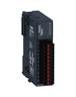 Discrete output module, Modicon TM3, 8 outputs transistor NPN (spring) main