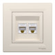 Asfora - double Data socket - RJ45 cat.5e UTP cream alt_view_2