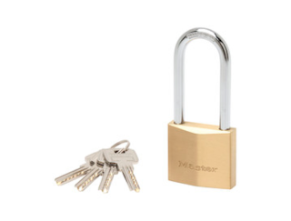 2950EURDLJ | Brass padlock - Hardened steel shackle - 6 pin cylinder - reversible key - Keyed Different main
