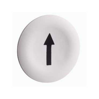 Cap for push button head, Harmony XB4, plastic, white, 22mm, black marked arrow main
