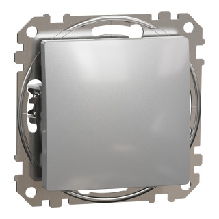 Push-Button, Sedna Design & Elements, 2-way, 10A, aluminium