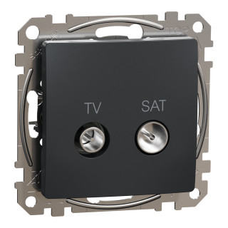 TV/SAT socket, Sedna Design & Elements, male IEC, female IEC, intermediate, 10dB, PRO, anthracite main
