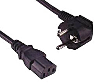 Powercord Schuko - C13 female, Black, 1.8m