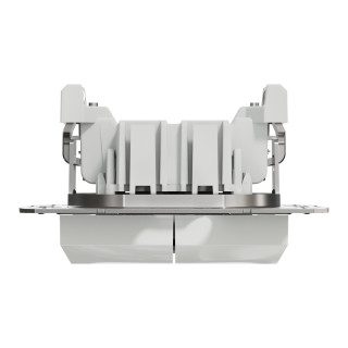 Asfora - 1pole 2-circuits switch -10AX screwless, white wo frame